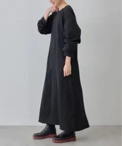 【美品】BEARDSLEY ケーブルカットワンピース ブラック