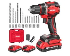 電動ドリルドライバー 20V ブラシレス 2バッテリー付き フルセット