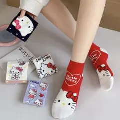新品♡ハローキティ♡キャラクターソックス 靴下5足セット