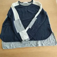 カシミア混　長袖ニット　薄手