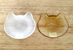 アデリア　ココネコクラフト　ガラス　小皿　日本製　猫　白　茶　夏　【匿名配送】のサムネイル
