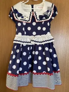 Shirley Temple ドットフリルセーラーワンピース 100cm - メルカリ