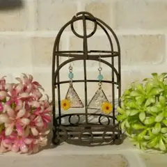 ハンドメイドピアス レジン＊シェルとホログラム＊