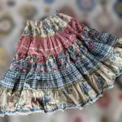 アメリカ古着　vintage パッチワーク　サーキュラースカート