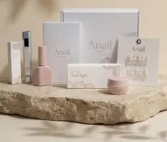 Anaill 水光ネイルマットピンクツイード春ネイルチップ＋スターター