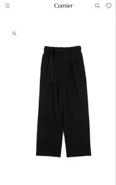Cornier WOOL SILK NEP BELTED PANTS サイズS