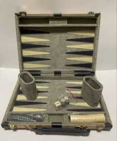 ◆未使用‼️ヴィンテージ品・お洒落なスエードボードのバックギャモンセット◆