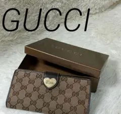 GUCCI GGキャンバス ハート金具 長財布のサムネイル