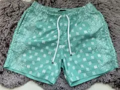 AMIRI ブルー Bandana B-Ball ショートパンツ ハーフパンツ - メルカリ