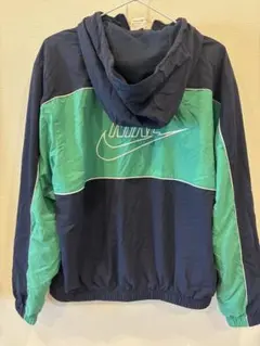 Nike フード付きウィンドブレーカー Sネイビー/グリーン
