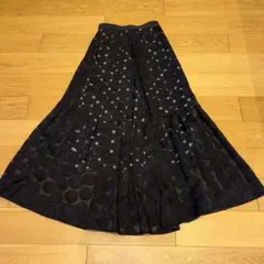 LE CIEL BLEU ドット柄 フレアスカート