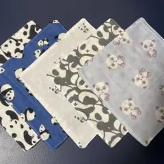 ハンドメイド　ガーゼハンカチ　訳ありパンダ♪