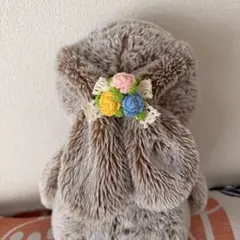 小さいバラのヘアゴム 編み物 ハンドメイド