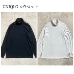 美品 UNIQLO ユニクロ タートルネック ロングTシャツ ロンT コットン