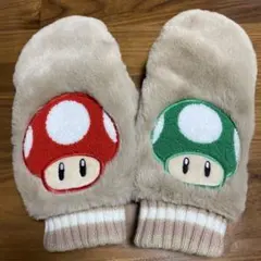 完売品　USJ マリオ キノコデザイン フリースミトン　手袋　ユニバ　防寒
