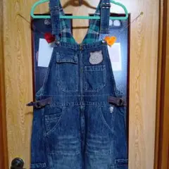 ドラッグストアーズデニムオーバーオール キャラクター刺繍付き