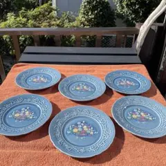Gien Harmonelle Floral Dessert Plates 6枚