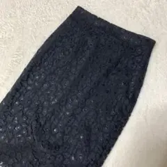 ZARA ザラベーシック　花柄　レース　タイトスカート　ブラック　S
