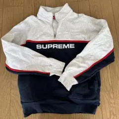 美品Supreme ジップアップ スウェット グレー/ネイビー
