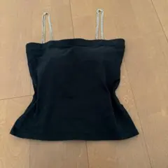 ビスチェ　黒　カップ入り　ショルダーチェーン