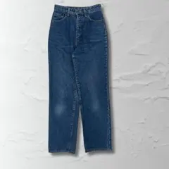 デニム　レディース　ウエスト63cm　S　ダークブルー　ストレートデニム