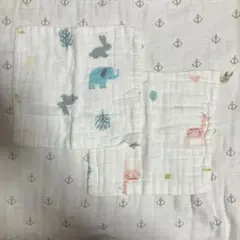 【匿名・未使用・同梱150円】ループ付きタオル　ガーゼ　保育園　幼稚園　2枚