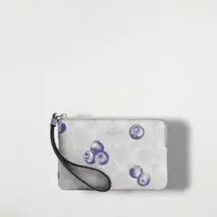【新品未使用】新着商品　COACH　ポーチ　コーナー  ブルーベリー プリント