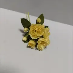 もりりん様専用ページ　布花　黄色の木香薔薇のコサージュ（305）