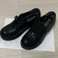 NUOVO ブラックレースアップ厚底シューズ