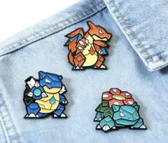 ポケモン ピンバッジ リザードンカメックスフシギバナ3点セット
