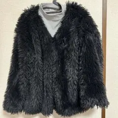 モフモフアウターとタートルネック