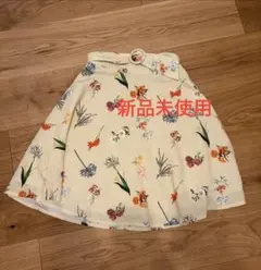 Misch Masch イエロー 花柄フレアスカート Sサイズ 清楚　フェミニン