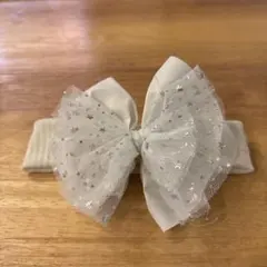 ホワイトリボンヘアバンド