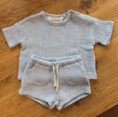【美品】H&M ベビー服 セットアップ ブルー 68cm