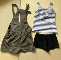 【ピンクラテ】170 キッズ水着3点セット