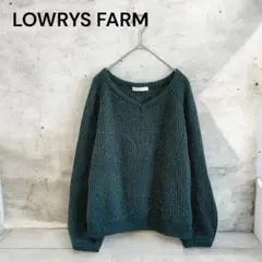 LOWRYS FARM ラメ入りVネックニット セーター グリーン M
