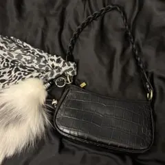 y2k mcbling ギャル クロコダイル風 ハンドバッグ 黒 平成 ギャル
