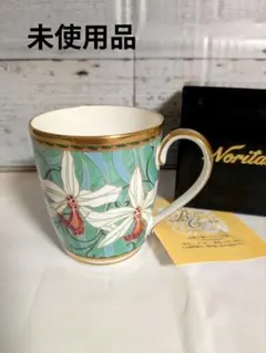 未使用品　ノリタケ　ボーンチャイナ　マグカップ　オーキッド柄　金彩