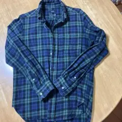 SHIPS ネルシャツ ネイビー/グリーンチェック