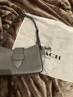 COACH グレー レザー ハンドバッグ