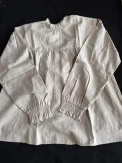 サマンサモスモスsm2 襟レース長袖シャツ 前後着用可能　グレー美品