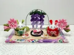 ちりめん細工　No .255　(桜と藤の共演)