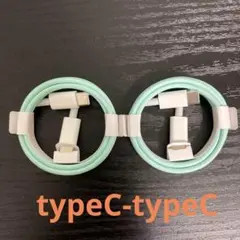 USBタイプＣ-タイプCケーブル 1m2本 ミントグリーン
