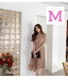 フォーマルドレス　ワンピース　結婚式　パーティー　2次会　入学式　ピンク　レース