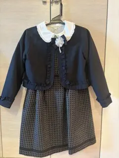 3can4on フォーマルワンピース120cm ネイビー 入学式 卒園式 発表会