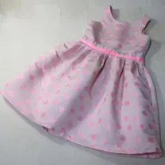 H＆M ピンク濃淡水玉　ノースリーブワンピース　100サイズ