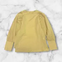 NATURAL BEAUTY BASIC イエロー　ブラウス　パフスリーブ　Sのサムネイル