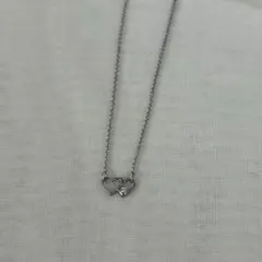 ハート型ペンダント ネックレス シルバー色