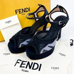 ✨極美品✨ FENDI サンダル ズッカ柄 ストラップ オープントゥ メッシュ