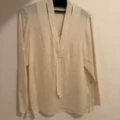 theory luxe シルク100% 長袖ブラウス アイボリー 038のサムネイル